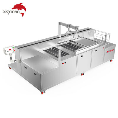 4-Tank Automatic Ultrasonic Cleaning System for Precision Parts with PLC Robotic Arm, Heating, Filtration & Drying